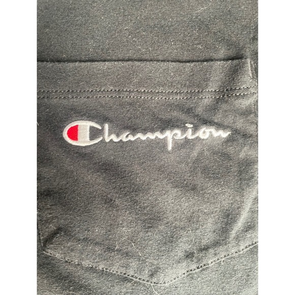 Champion Pocket T-Shirt Black Menswear Short Sleeve Crew Neck Medium - Picture 2 of 5